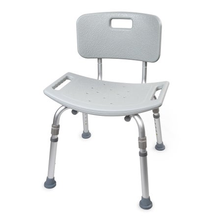 McKesson Bath Bench, Aluminum Frame, Removable Backrest, 19-1/4 Inch Seat, 300 lb Capacity
