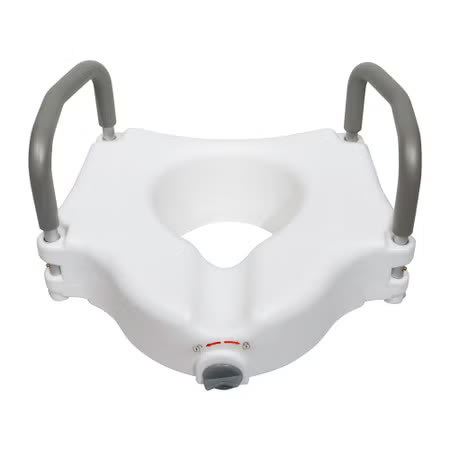 McKesson Raised Toilet Seat with Arms, 5" Rise, 300 lb Capacity